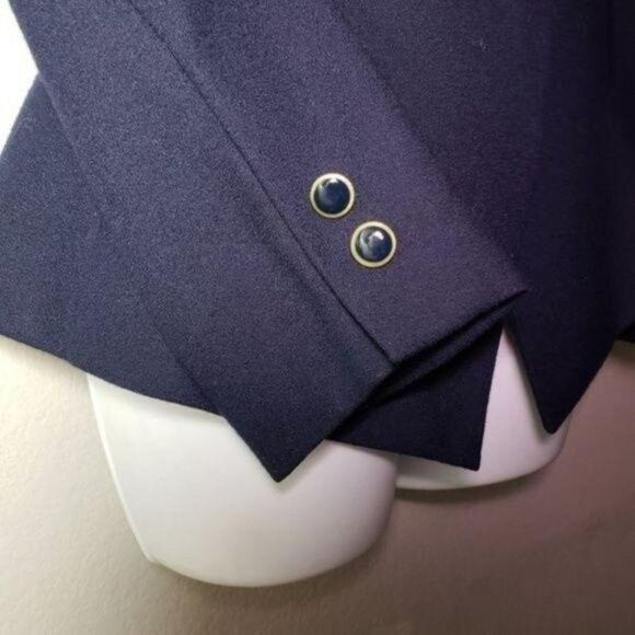 Kasper wool button up blazer navy size 8 - Picture 6 of 9